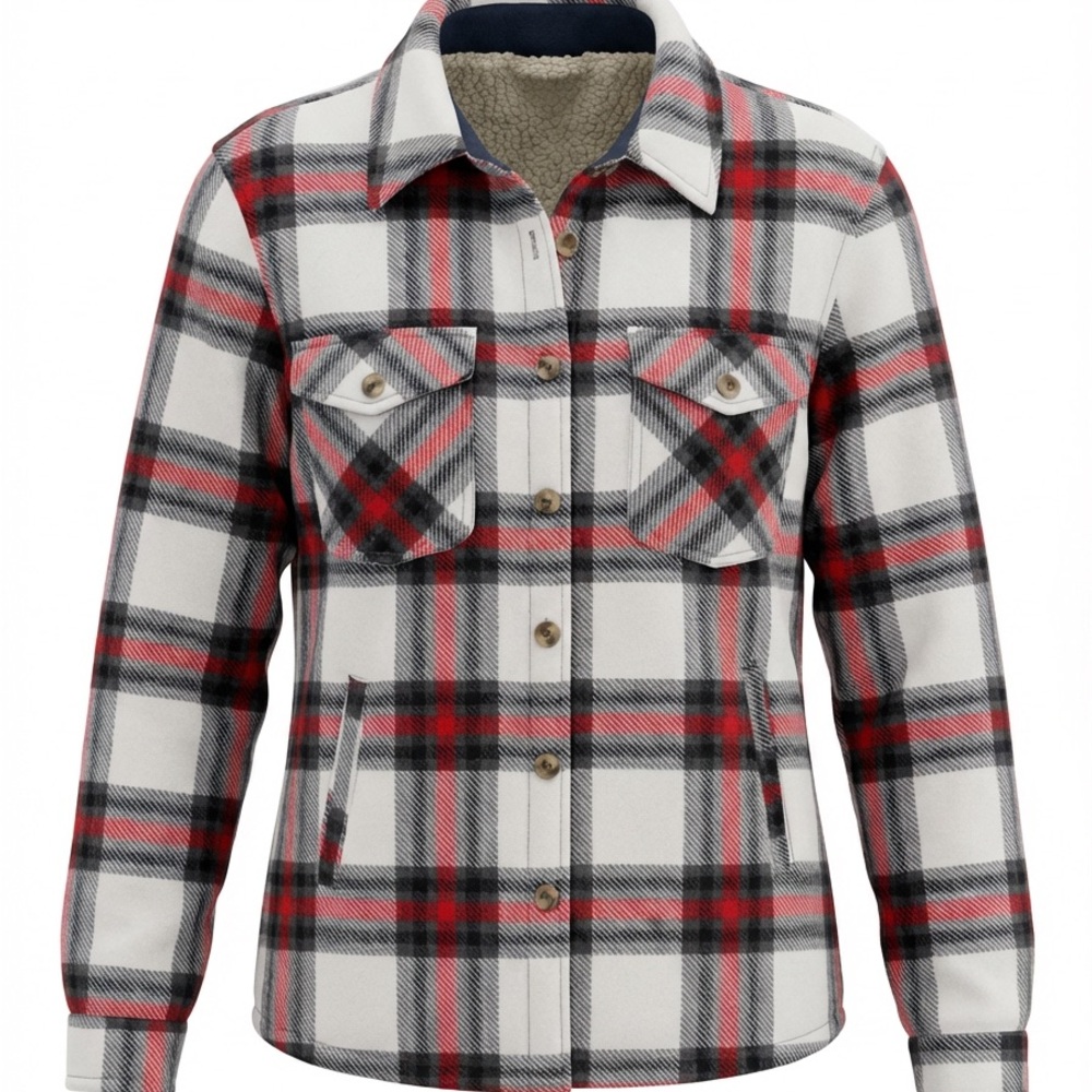 Plaid Button-Up Jacket
